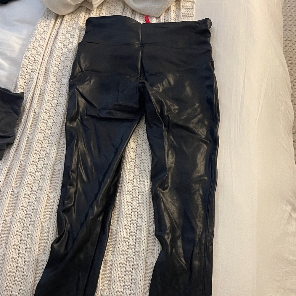 Spanx Black Faux Leather Leggings